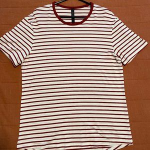 lululemon 5 year basic tee maroon/white